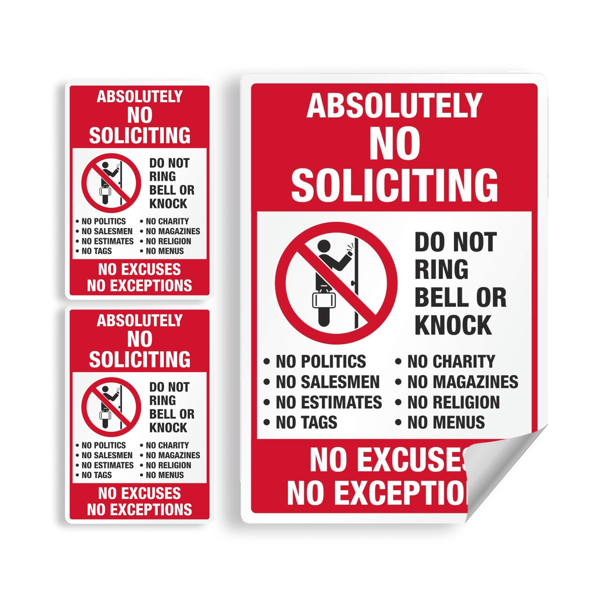 Exceptions Sticker Snapklik.com : Absolutely No Soliciting Stickers, No Excuses No ...