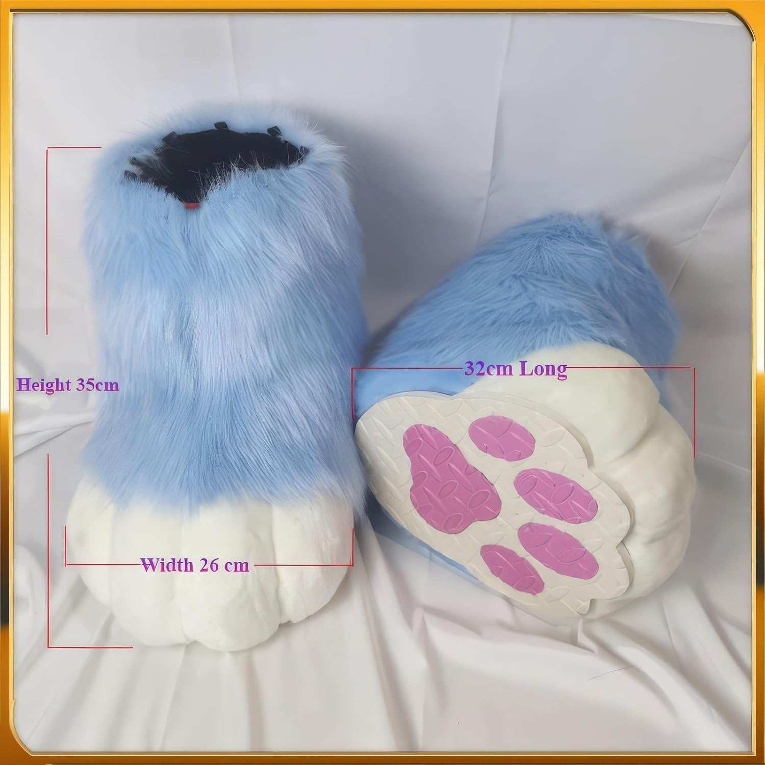Fursuit Padfoot,Fursuit Furry Feet,Faux Fur Feet Paws,Outdoor Animal Shoes,Cosplay Animal Cat Fox Costume Accessories