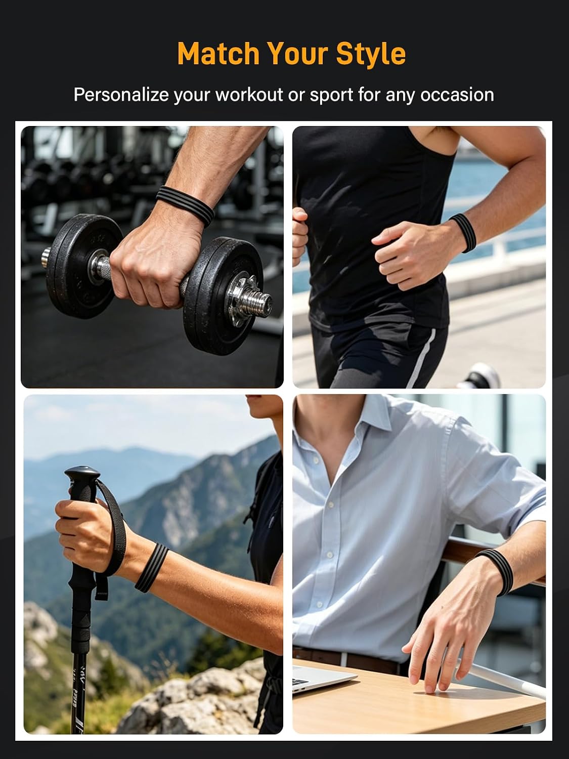 2 Pack Silicone Active Band for Google Fitbit Air, Black and White | Sport Strap Replacement, Accessories for Men Women
