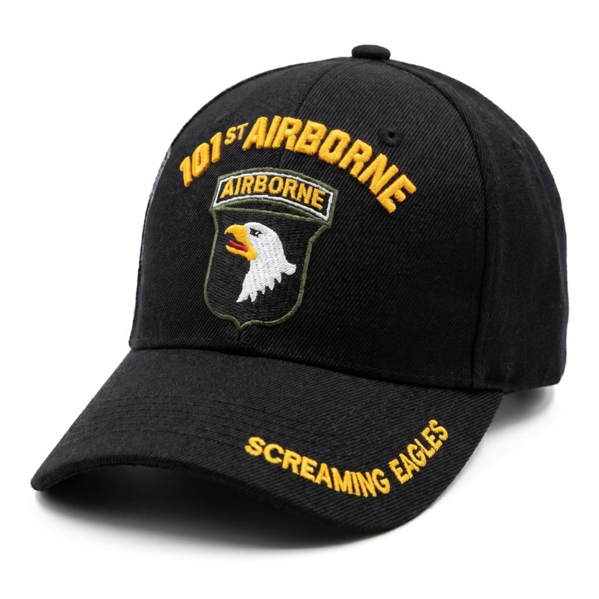 QLOCOM Officially Licensed US Army 101st Airborne Division Screaming Eagles Embroidered Black Adjustable Baseball Cap