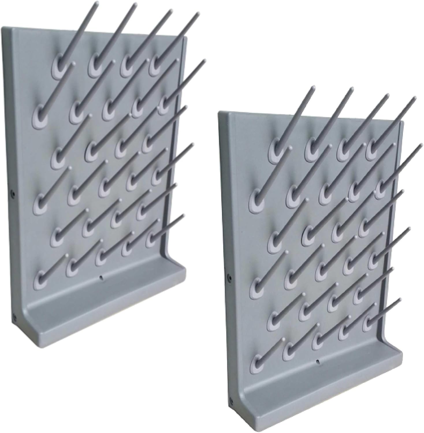 Lab Drying Rack 2 Pack 27 Pegs Laboratory Glassware Rack PP Drying Rack Wall-Mount Bottle Drying Rack Desk Top Draining Rack Lab Supply Drying Rack Cleaning Equipment for School Lab Utensil