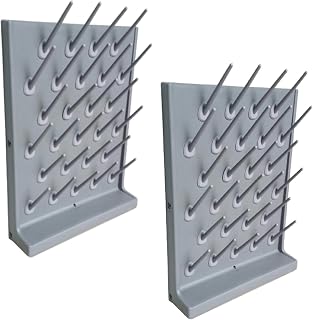 Lab Drying Rack 2 Pack 27 Pegs Laboratory Glassware Rack PP Drying Rack Wall-Mount Bottle Drying Rack Desk Top Draining Rack Lab Supply Drying Rack Cleaning Equipment for School Lab Utensil