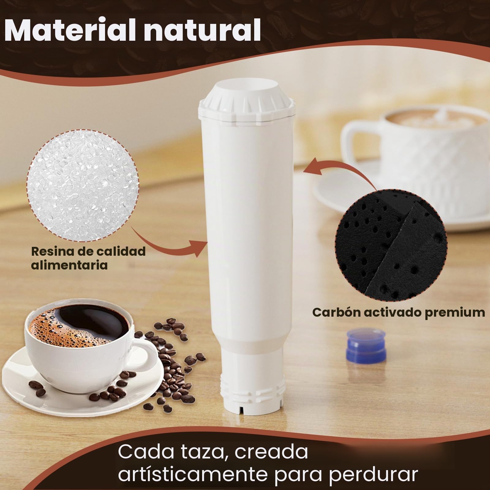 GOLDEN ICEPURE Filtro de agua para máquina de café, Compatible Con Krups F088 Pro Aqua,AEG, Bosch, Siemens, Nivona, 6 piezas (Atención: no apto para Jura White)