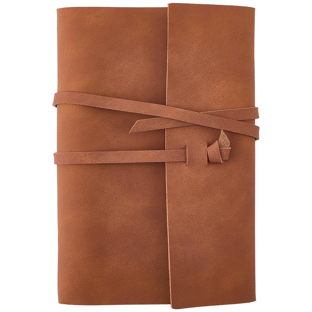 CALFOVERA A6 180 Pages 6 Ring PU Leather Writing Binder Loose Leaf Cover Notepad Folder Refillable Travel Journal Notebook with Divider Soft Cover Diary Planner Binder for Meeting Fill Paper