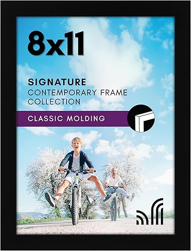 Vista 62 de Americanflat Marco de fotos de 10 x 13 pulgadas con vidrio inastillable - Colección Signature - Marcos de estilo galería hechos de madera de Negro