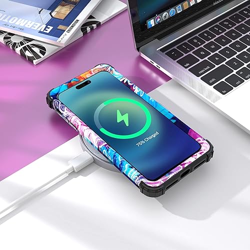 Miniatura 6 de IDweel Funda para iPhone 15 Pro Max con protector de pantalla de vidrio templado, 3 en 1, a prueba de golpes, delgada, híbrida, resistente, funda de