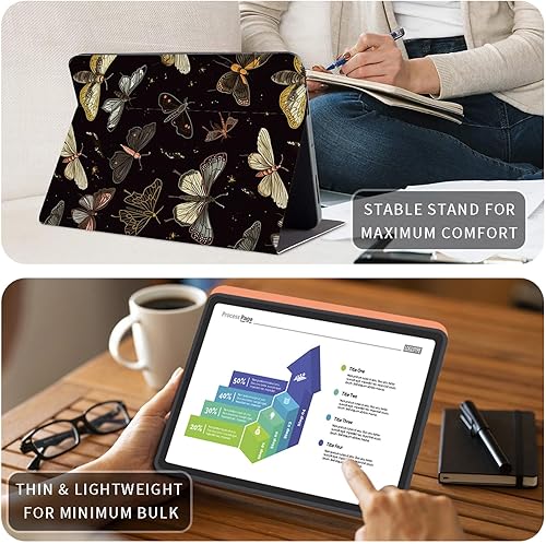 Vista 366 de Funda para Kindle de 6 pulgadas (11.ª generación, versión 2024/2022) delgada de piel sintética, ajustable, multiángulo, Smart Shell con función