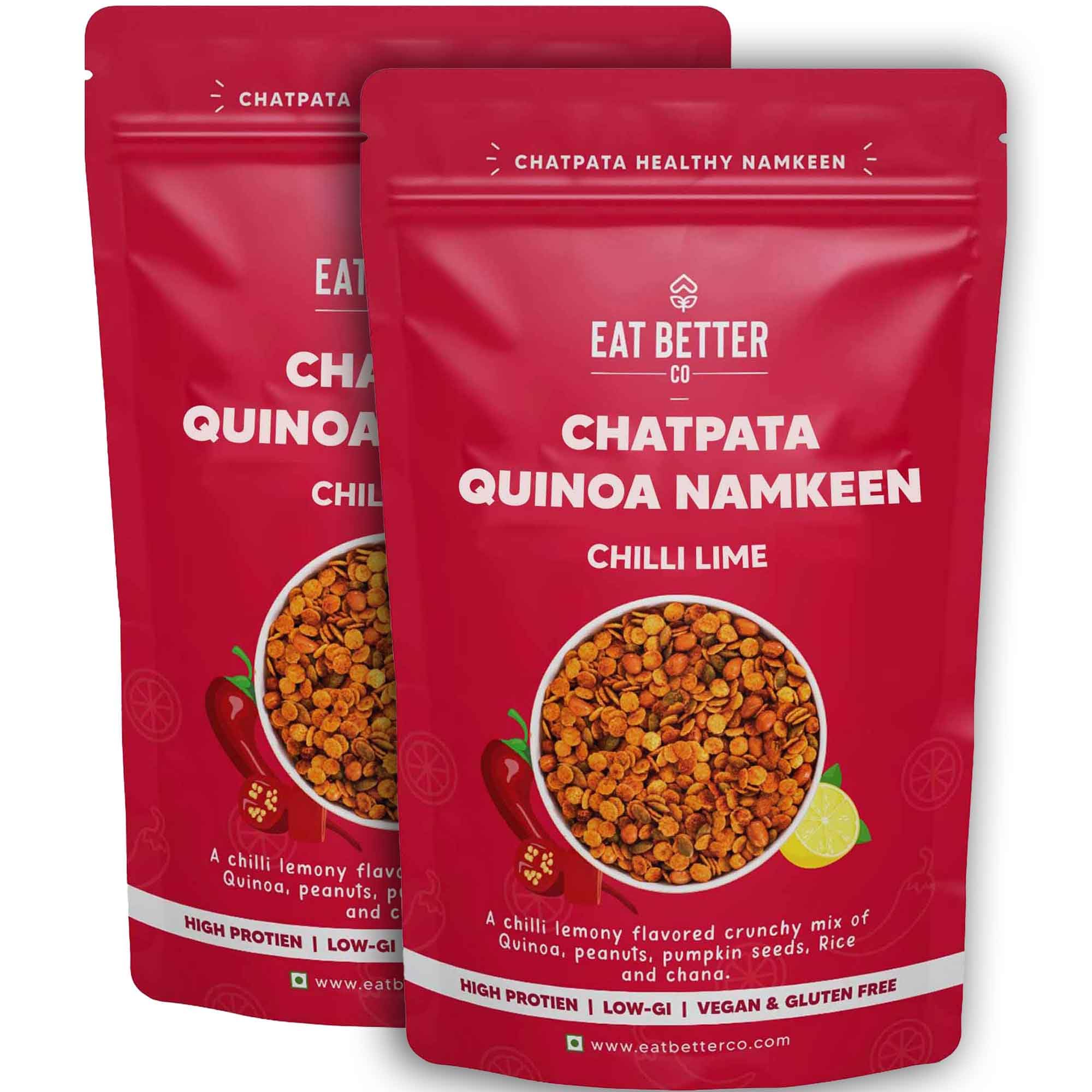 Eat Better Co – Quinoa Healthy Namkeen – Chatpata Chilli Lime – Healthy Namkeen Snacks - Pack of 2 – 200 grams - Healthy Snacks for Weight Loss - Roasted NOT Fried (B0CVBBP1V4) Amazon Price History, Amazon Price Tracker