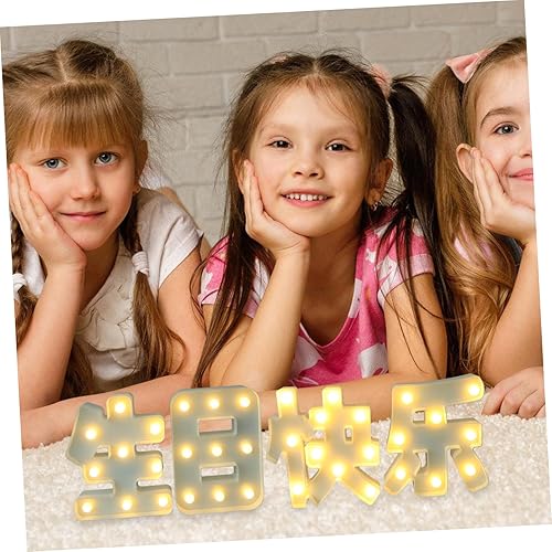 Miniatura 6 de Centro de mesa de luz de fiesta decoración de pared 1 juego de feliz cumpleaños LED de PVC luz de noche carta decoración decoración escritorio Topper