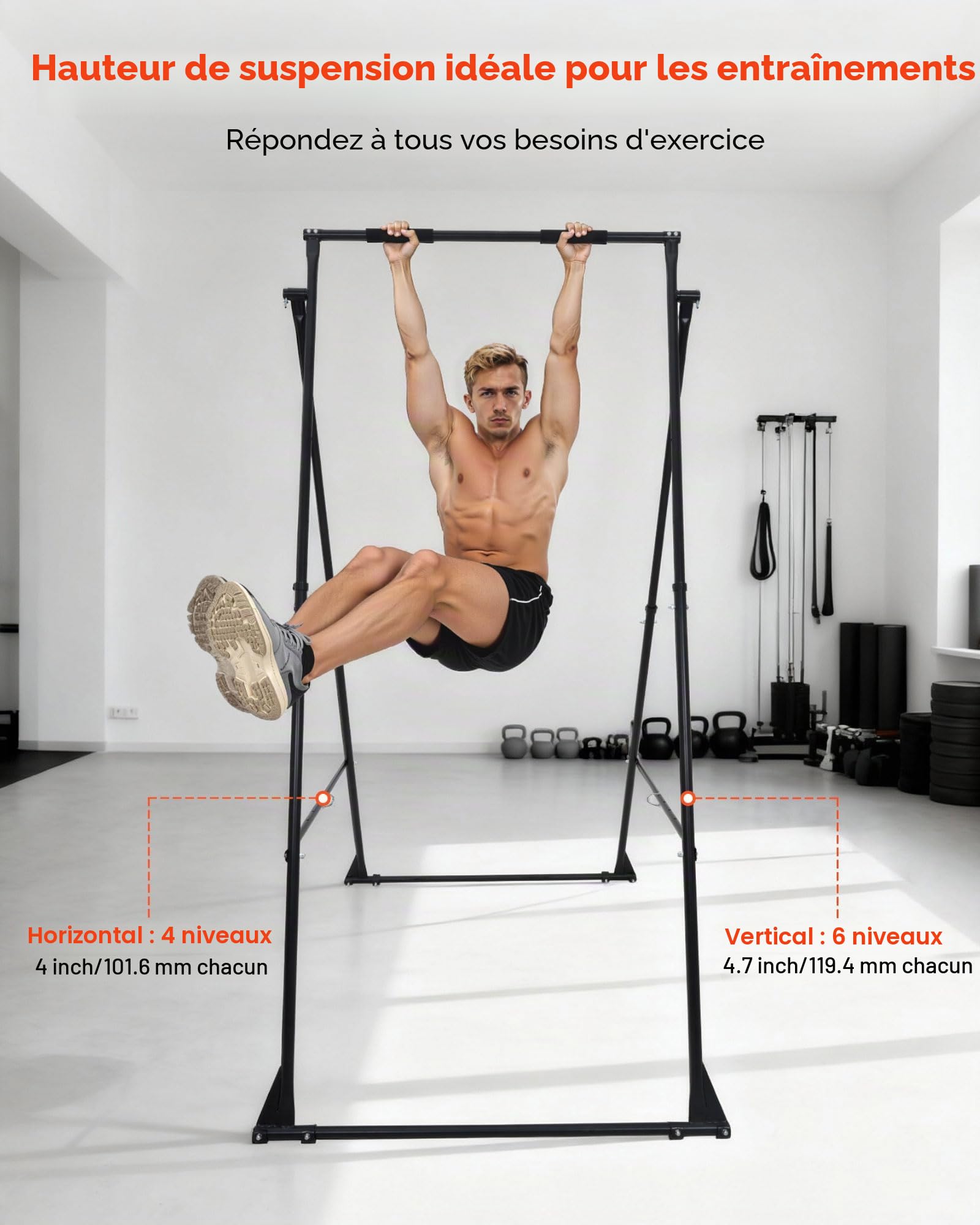 VEVOR Structure Balançoire pour Yoga Aérien, Balançoire Yoga Inversion, 295 cm Hauteur Charge Maximale 250 kg, Stand de Tuyau en Acier Chromé Anti-gravité, Équipement pour Fitness Musculation Pilates