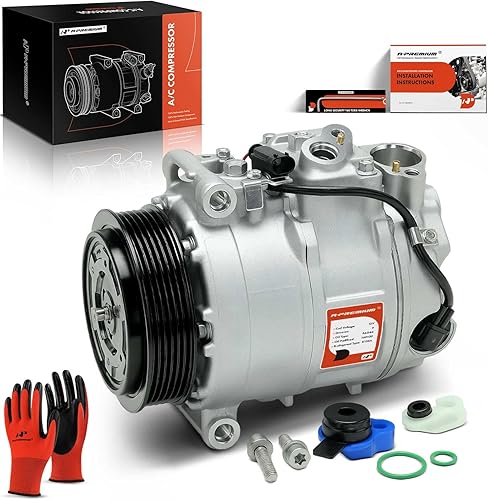 A-Premium Compresor de aire acondicionado con embrague compatible con Mercedes-Benz Clase C C230 C320, CLK-Clase CLK320 CLK350, Clase E E300 E350,