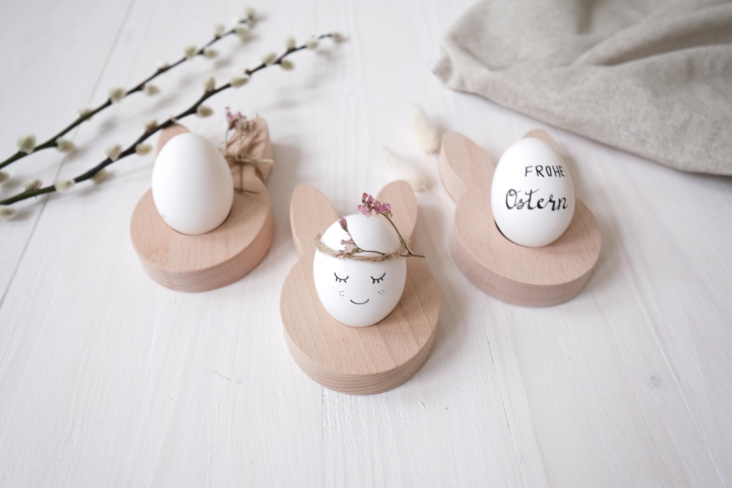 Eierbecher Hase Buchenholz mit Gravur personalisiert