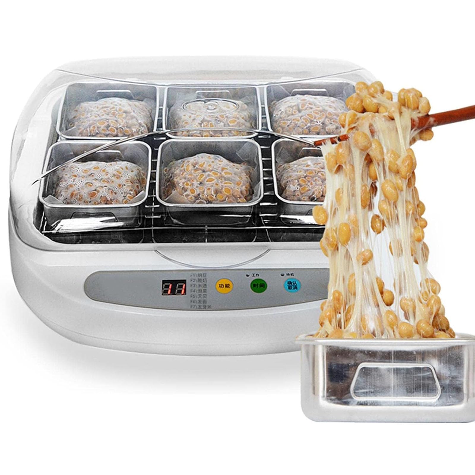 Electric Natto Maker Yogurt Maker, 3.5L Natto Fermenter with Smart Panel Control, Adjustable Temperature Yogurt Machine for Home Bar Dessert Shop