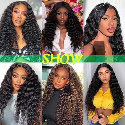 Miniatura 6 de Extensiones de cabello humano con clip de onda profunda para mujer, 8 unidades, extensiones de cabello humano real grueso a extremos con 18 clips,