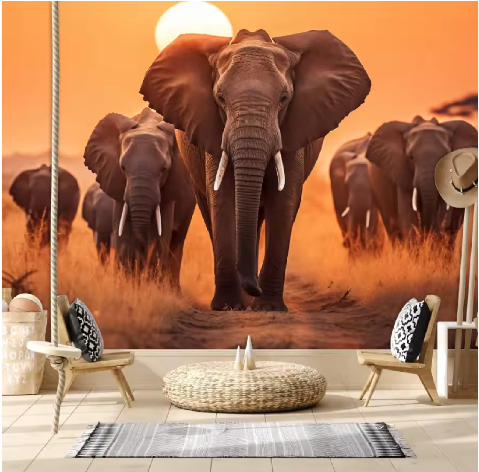 Tapety salon słoń zwierzę tapety ścienne wystrój domu tapeta 3D, 3D, 300 x 210 cm