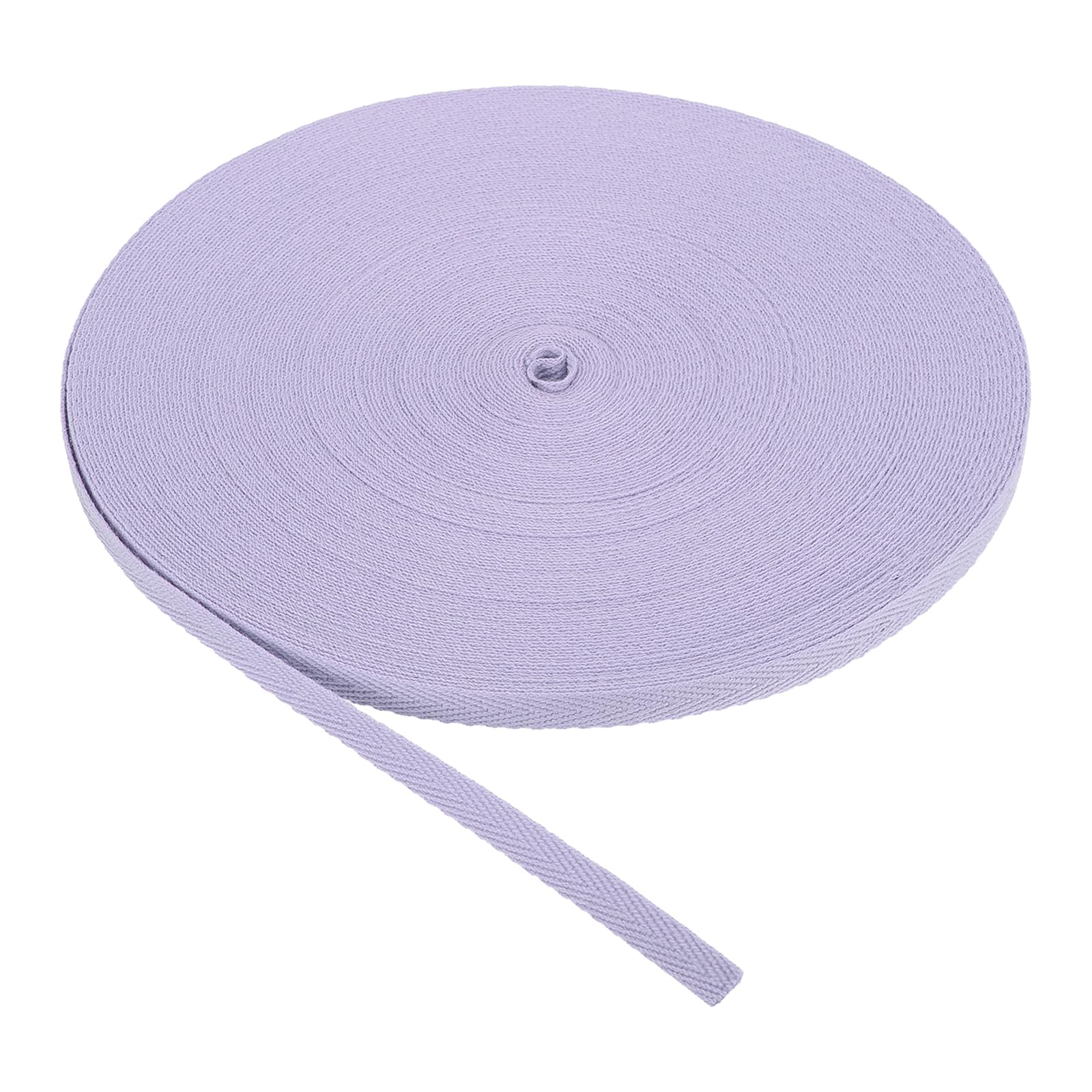 PATIKIL Cotton Twill Tape 6mm 23m Cotton Ribbon Bias Binding Tape Herringbone Webbing Trim for Sewing Gift Wrapping Pale Purple