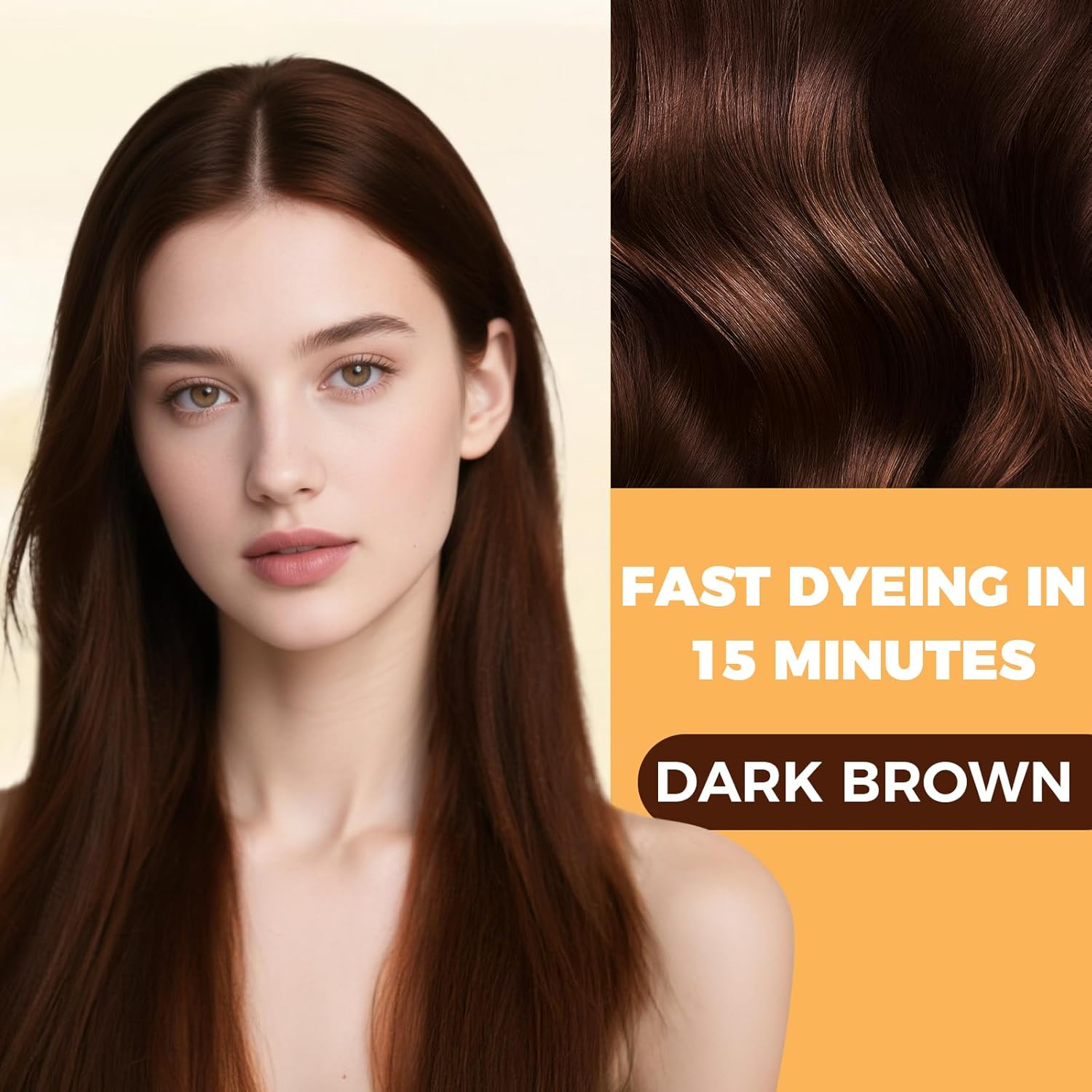 YOURTONE Dark Brown Hair Dye Shampoo 3 in 1 for Gray Hair Coverage, Hair Color Shampoo for Women Men, Herbal Ingredients Champu Para Pintar el Cabello (16.9 Oz)