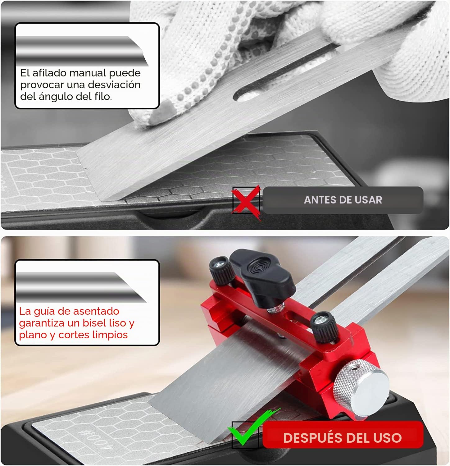 Guía de afilado para cinceles y aviones, plantilla de afilado de cincel con tornillos de refuerzo superior, guía de kit de afilado de cinceles con rueda de rodillo extendida, adapta 0-6.7cm