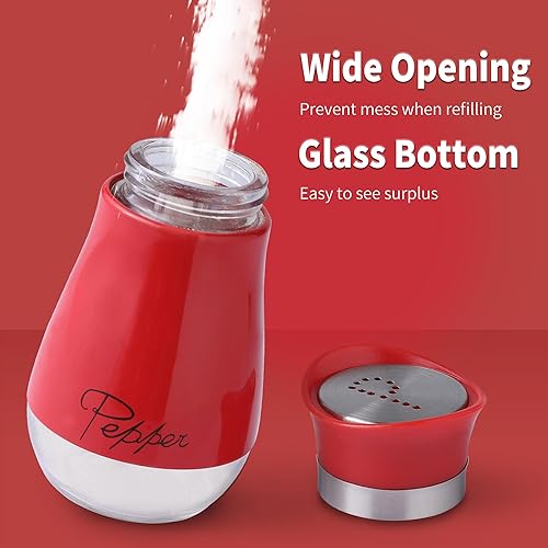 Miniatura 5 de Lonffery Juego de saleros y pimenteros  Recipientes de sal para regalos, decoración de cocina, hogar, caravana, campamento, barbacoa, dispensador de