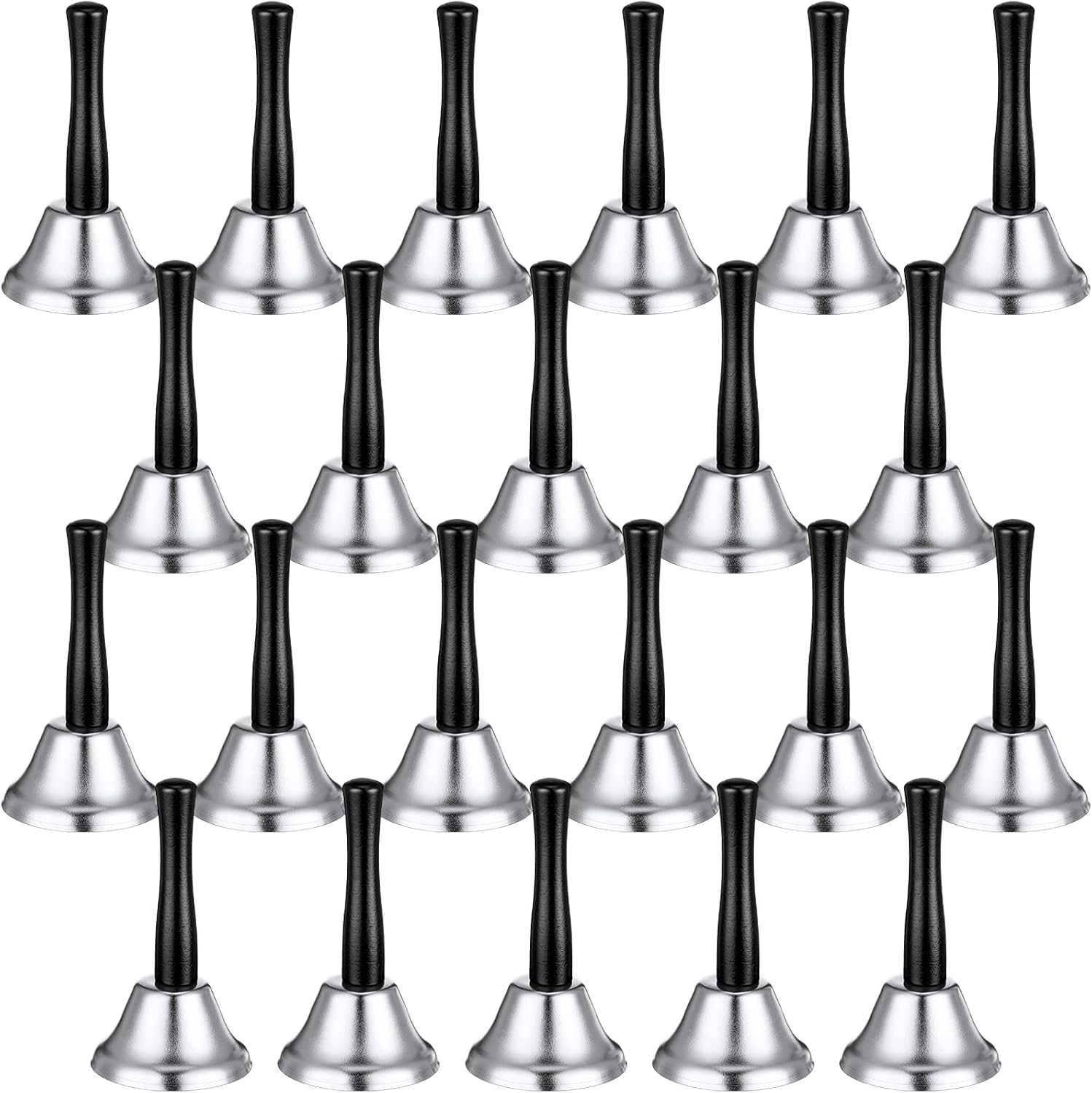 24 Pack Loud Hand Bell Metal Hand Held Bell for Adult Steel