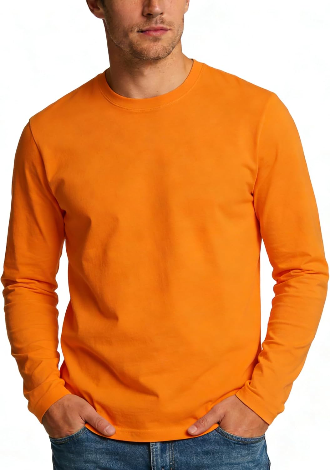 Adult Crew Neck Long Sleeve Men T-Shirt