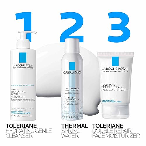 Miniatura 8 de La Roche-Posay Toleriane Limpiador facial suave hidratante  Limpiador facial hidratante con niacinamida + ceramidas  Lavado facial diario para piel