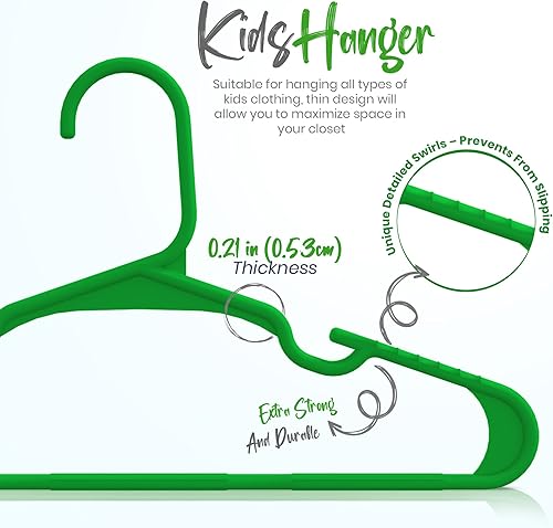 Vista 17 de Utopia Home Paquete de 40 perchas para niños, perchas de plástico de 11.5 pulgadas para armario, perchas para ropa y colgador infantil para armario