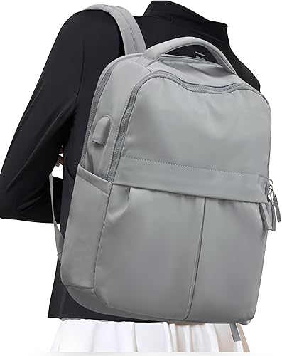 Miniatura 1 de Mochila para laptop para mujer, mochila de viaje, mochila de mano para aviones, mochilas universitarias para mujeres, Gris, Moderno