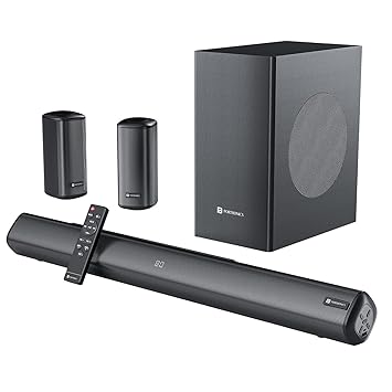 Portronics CineArc 200W Bluetooth Soundbar with Wired Subwoofer for Deep Bass, 5.1 Channel Home Theatre, HD Sound,Multiple EQ Modes, BT 5.4V,HDMI, Optical, AUX, Sleek Remote Control(Black)