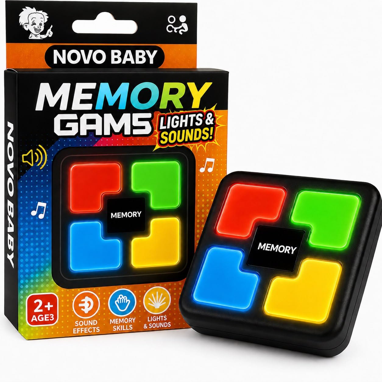 Novo Baby Electronic Memory Game with Lights & Sounds | Puzzle Game for Kids 7–10 Years | Mind & Brain Games for Kids | Kids Toys for 2–5 Years Boy & Girl | Portable Handheld Toy & Birthday Gift-image-12