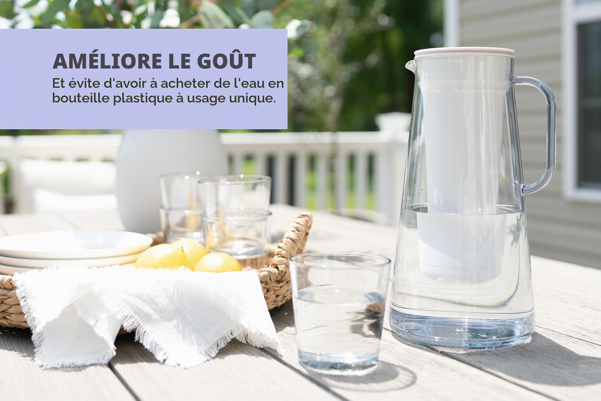 LifeStraw Home – Pichet filtre à eau, 10 tasses, bleu orage, sans BPA, conçu pour une protection quotidienne contre les bactéries, parasites, microplastiques, plomb, mercure, PFAS et une variété de