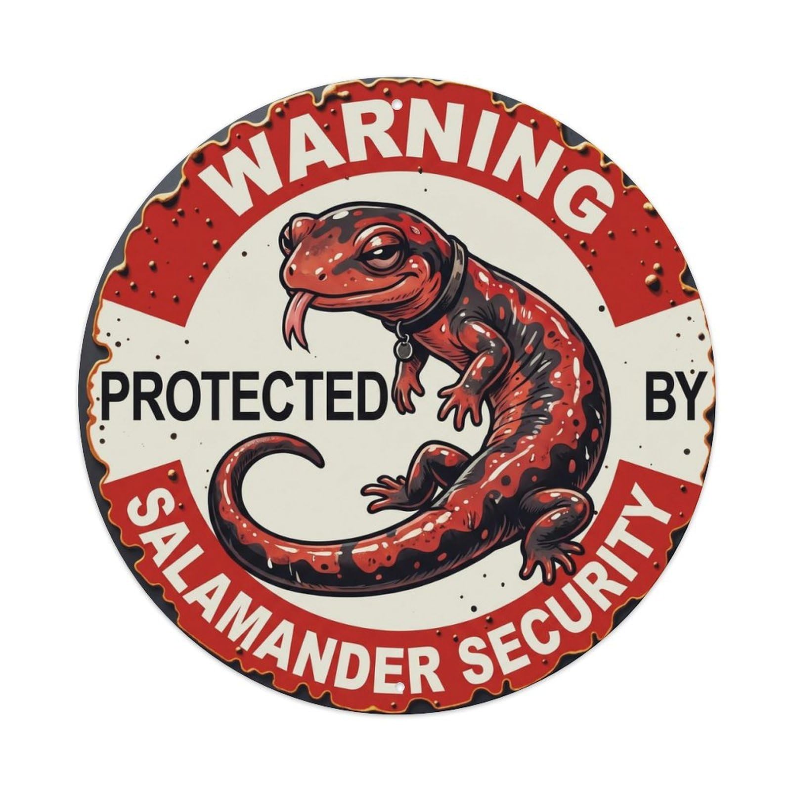 Tgrcjimh Style Metal Tin Sign Warning Protected By Salamander Security Vintage