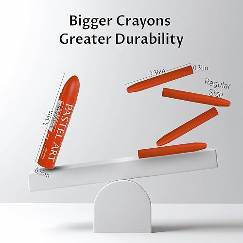 Miniatura 2 de Juego de 6 pasteles al óleo jumbo (0.551 x 3.307 in), pasteles suaves al óleo con colores vibrantes, gran mezcla y capas, crayones pastel para