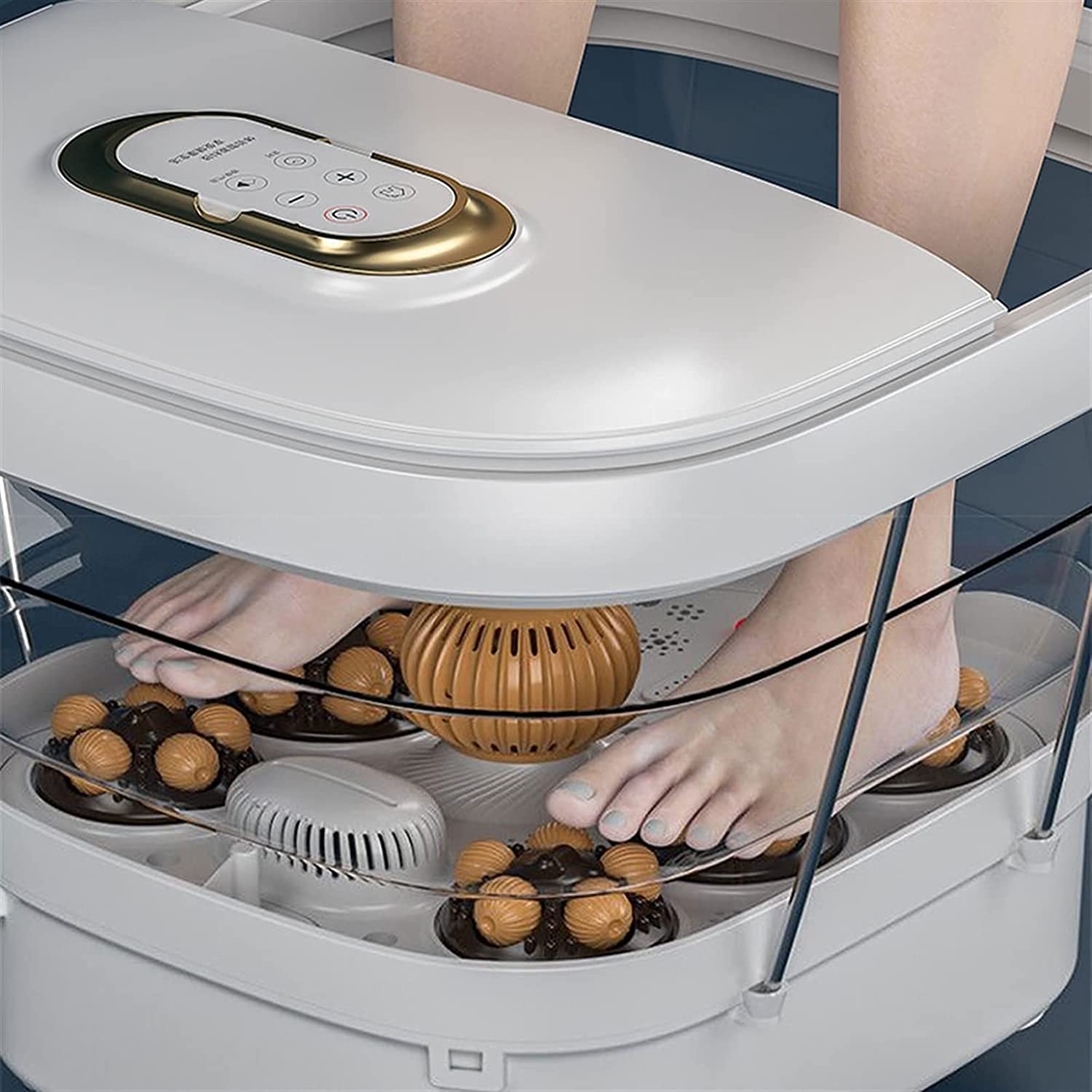 Masajeador de baño para pies, diseño ergonómico, bañera Plegable para pies con Masaje Shiatsu, para aliviar el estrés de los pies, Control de Temperatura