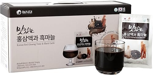 Miniatura 2 de SAMSIDAE Tónico de ajo negro y panax rojo coreano. Soporta concentración, recuperación de fatiga, antioxidante. 2.4 fl oz x 30 bolsas