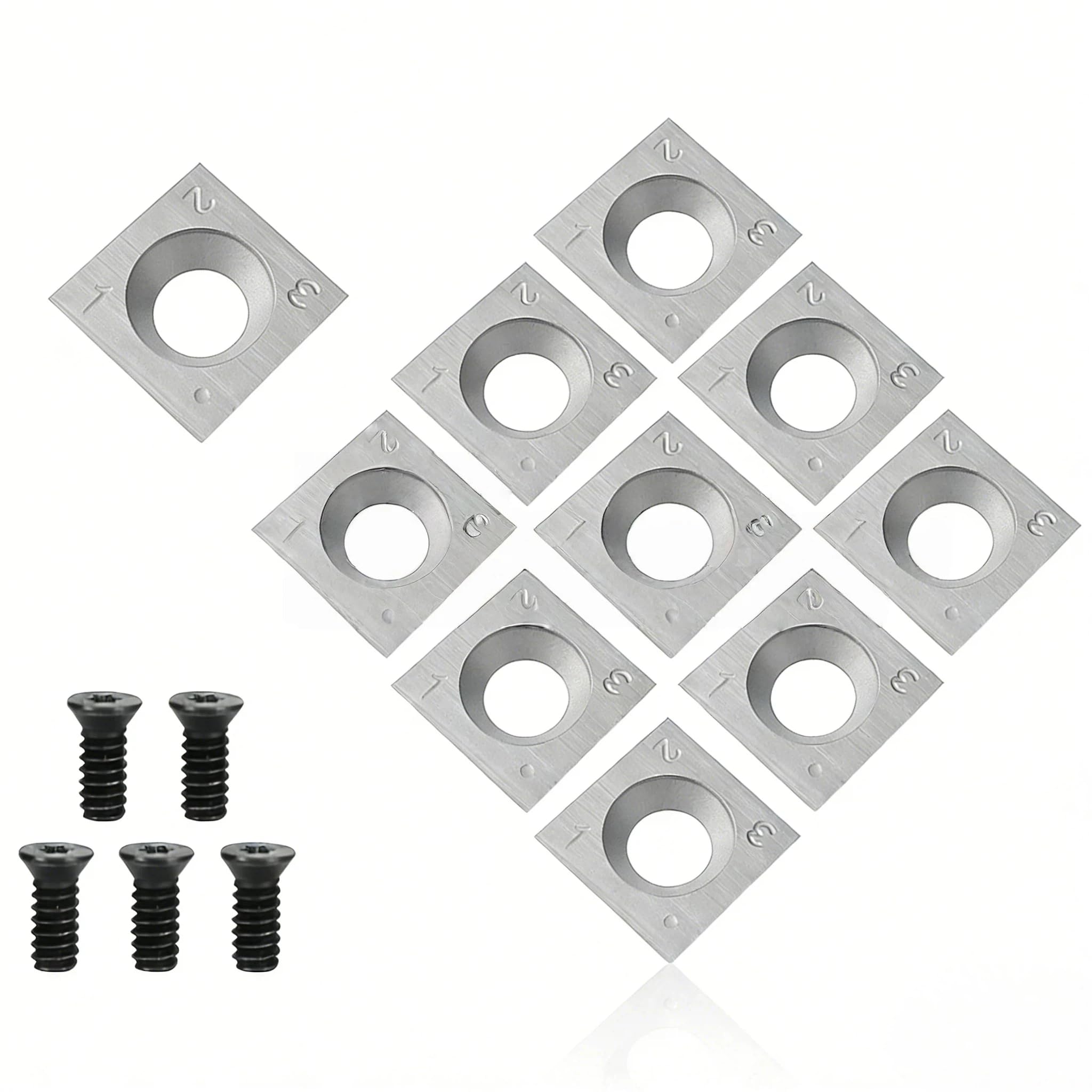 Wendeschneidplatten 10er Set, VHM Hartmetall 30° – 14×14×2 mm, passend für METABO LF724S Lackfräse, Holzbearbeitung