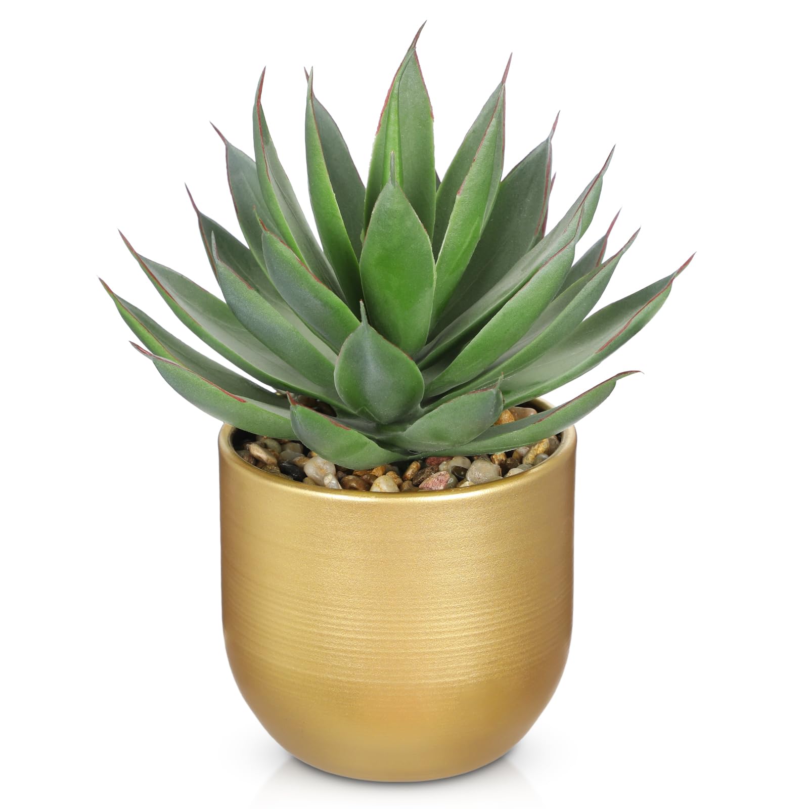 Briful Faux Aloe Gold Metal Pot