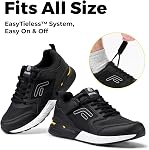 FitVille Men's Walking Shoes Wide Width Diabetic Shoes Hands Free Slip On Sneaker Hook and Loop Strap Running Shoes for Flat Feet Plantar Fasciitis-Rebound Core V7