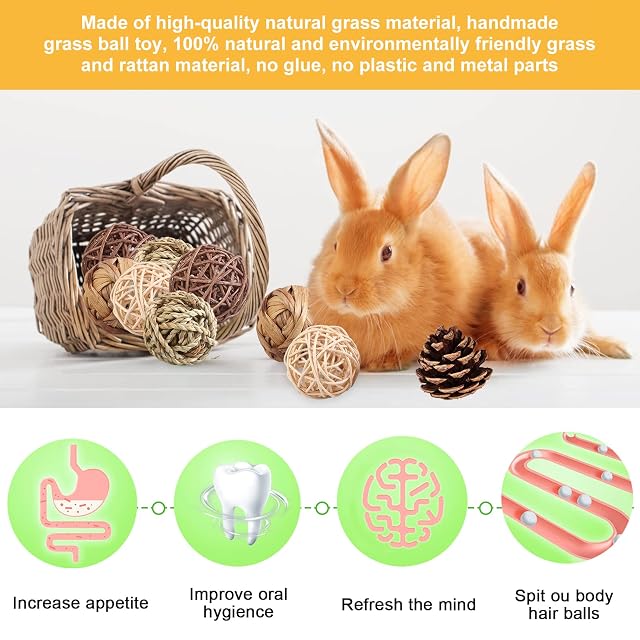 Foto 5 de 7 de Juguetes para Masticar Conejos,13 Piezas Juguete de Conejo,Juguetes para Conejo,Juguetes para Masticar…