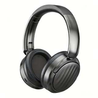 MMWOWARTS Auriculares Bluetooth, cancelación activa de ruido híbrida | 35H Playtime, auriculares inalámbricos plegables estéreo HiFi con almohadillas de espuma para los oídos para deportes