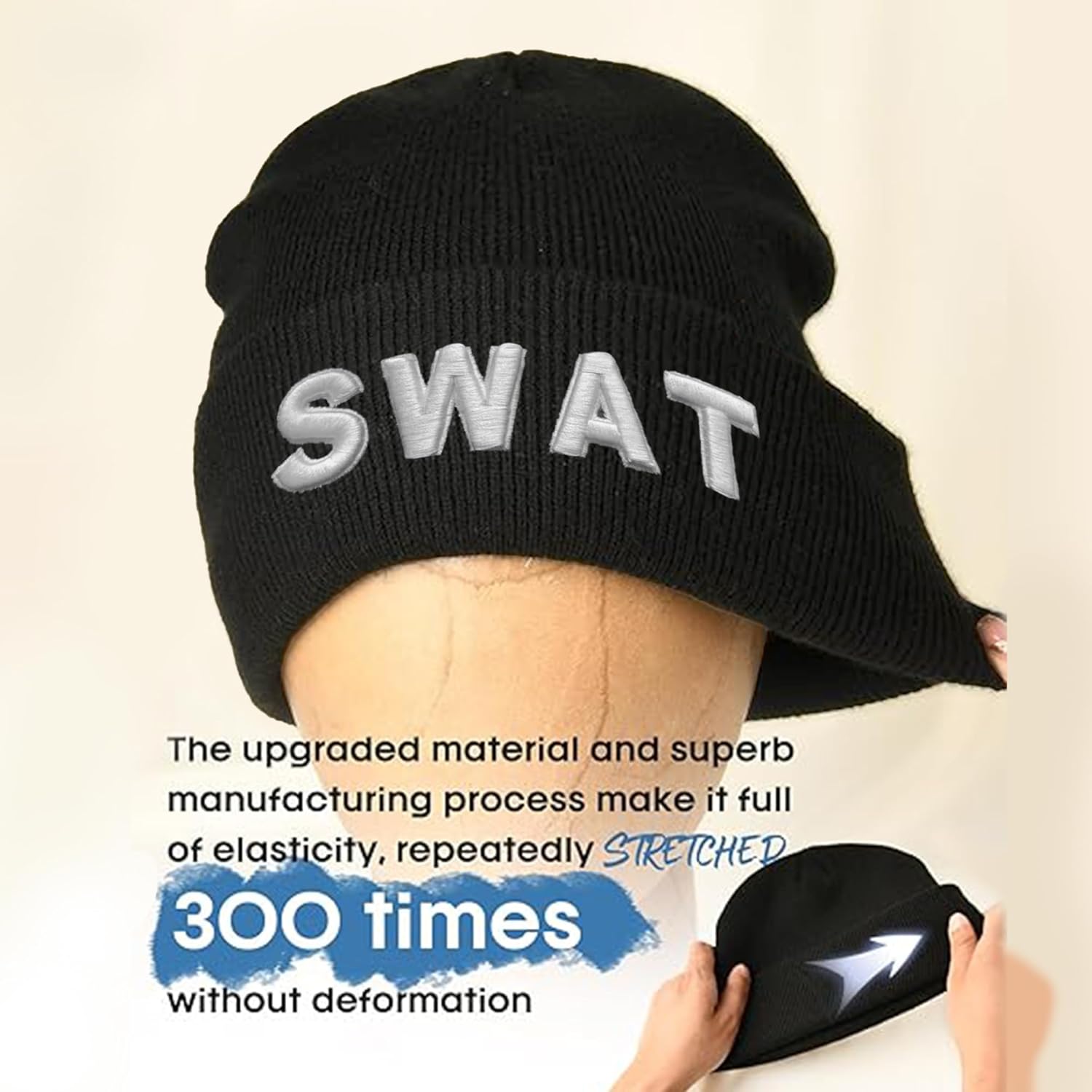 Embroidered Security Beanies Hats for Men Women Knit Winter Cap, Warm Security Skull Caps Gifts for Men Women - Image 5