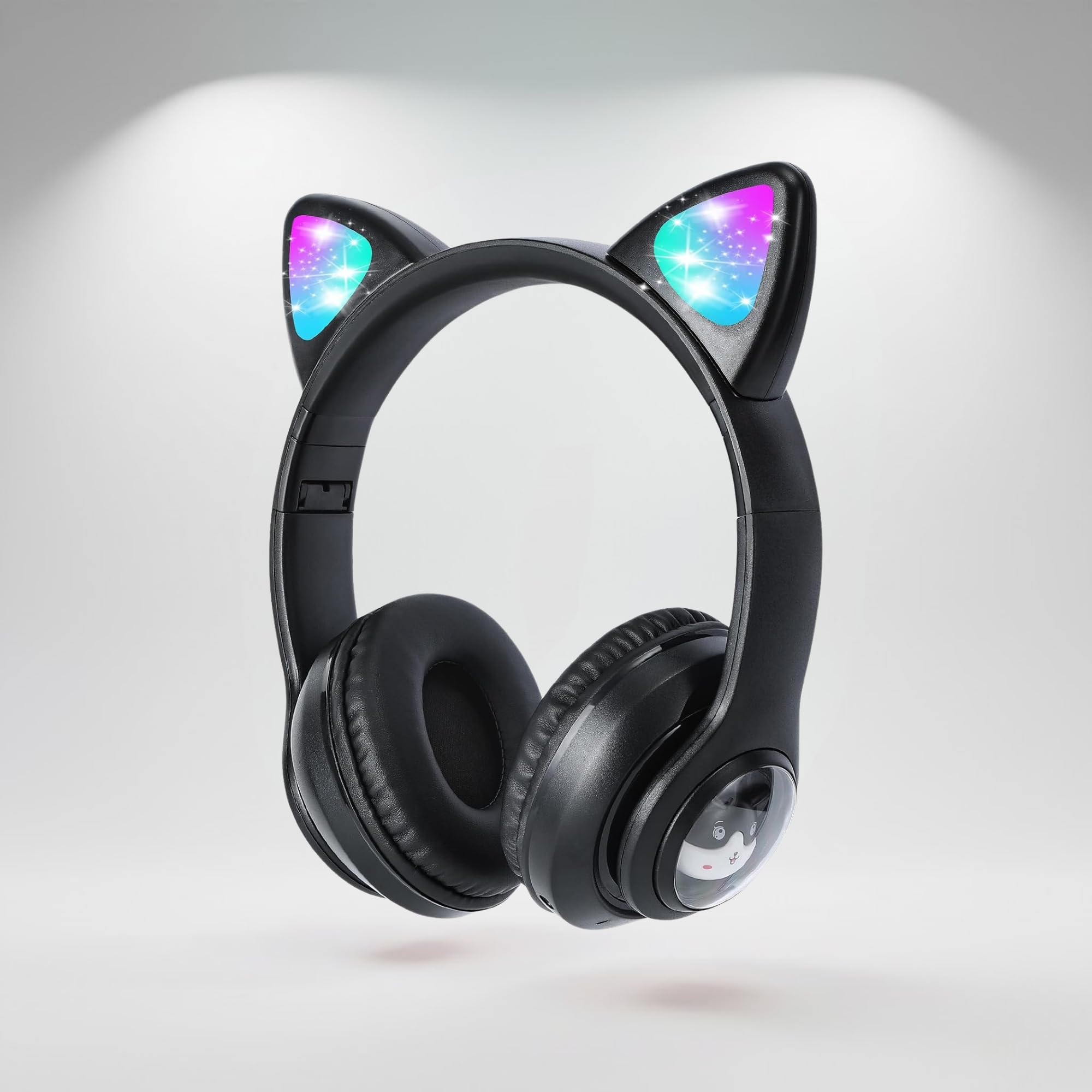 𝓓rumstone (𝟑𝐘𝐄𝐀𝐑 𝐖𝐀𝐑𝐑𝐀𝐍𝐓𝐘) LED Cat Ear Headphones Wireless Bluetooth Over-Ear Gaming Headset with Color-Changing Light Effects Soft Earcups Adjustable Fit & Built-in Mic for Kids&Adults-image-0