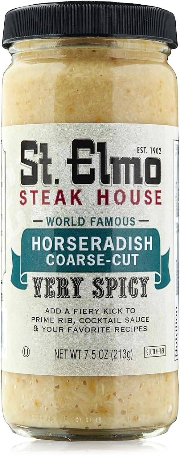 St. Elmo Steak House Coarse-Cut Horseradish, Great with Steaks and Other Meats – 2 Pack