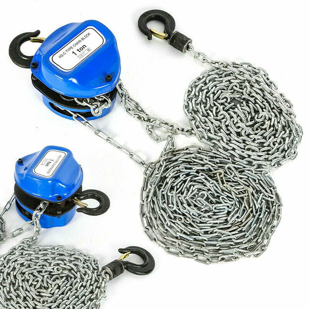 Paranco per bottiglie a catena 1T, 4 m, per sollevamento e abbassamento, portata 1000 kg
