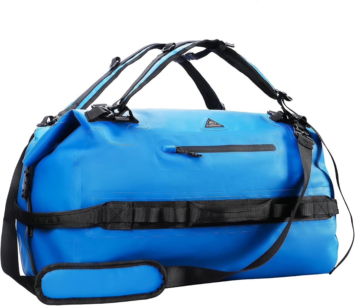 Haimont IPX7 Waterproof Roll-Top Dry Duffel Backpack, Blue, 60L