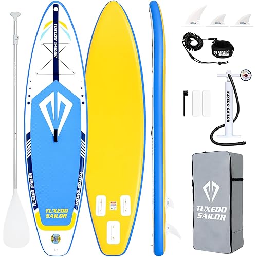 Tuxedo Sailor 10'6"×33"×6" Inflatable Stand Up Paddle Board with Premium SUP Accessories,Paddle Boards for Adults & Youth of All Skill Levels