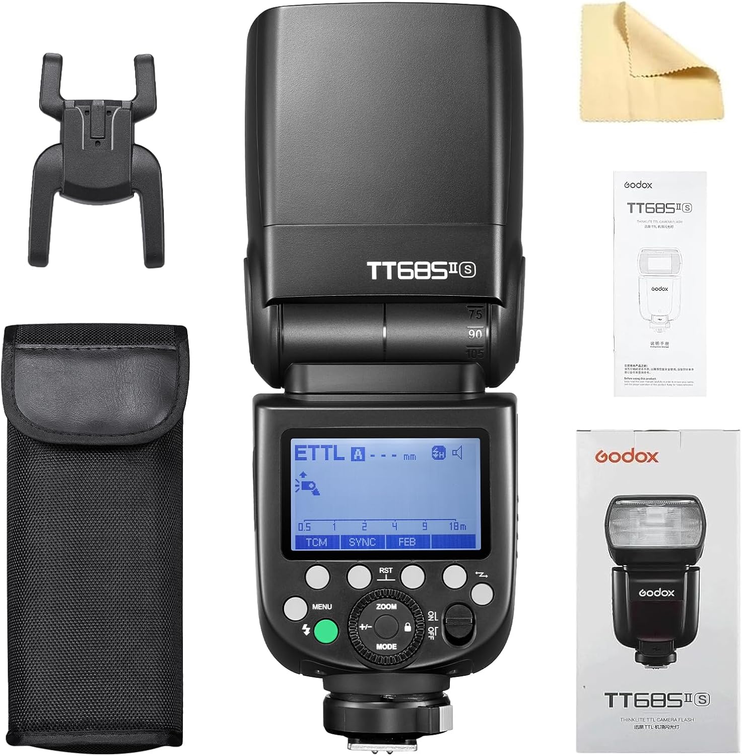 Godox TT685II-S TTL/HSS 1/8000s Speedlight Flash for Sony Cameras – 2.4G Wireless X System, GN60, Quick-Release Lock, TCM Conversion, Compatible with A58 A7RII A7II A99 A9 A7R A6300