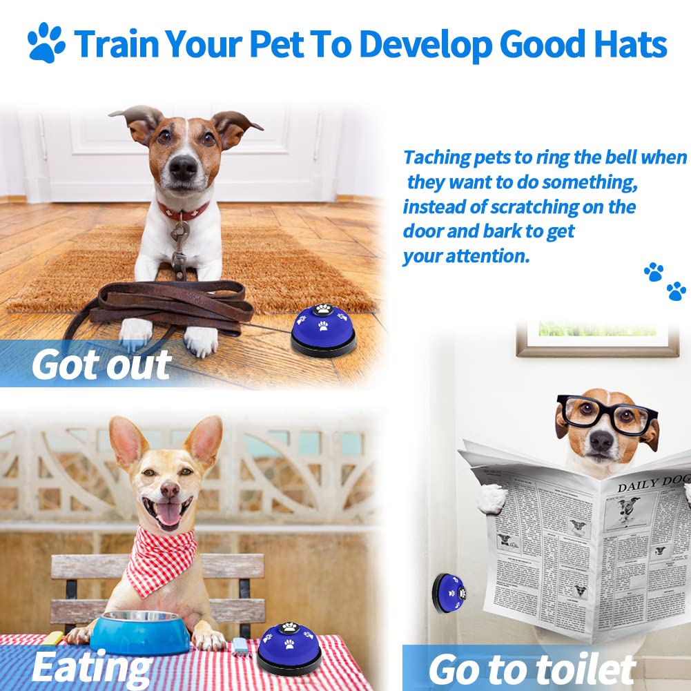 Paquete de 2 timbres de puerta para perros, campanas de entrenamiento para mascotas para salir al aire libre, dispositivo de entrenamiento y comunicación, campana grande para perro, gato,