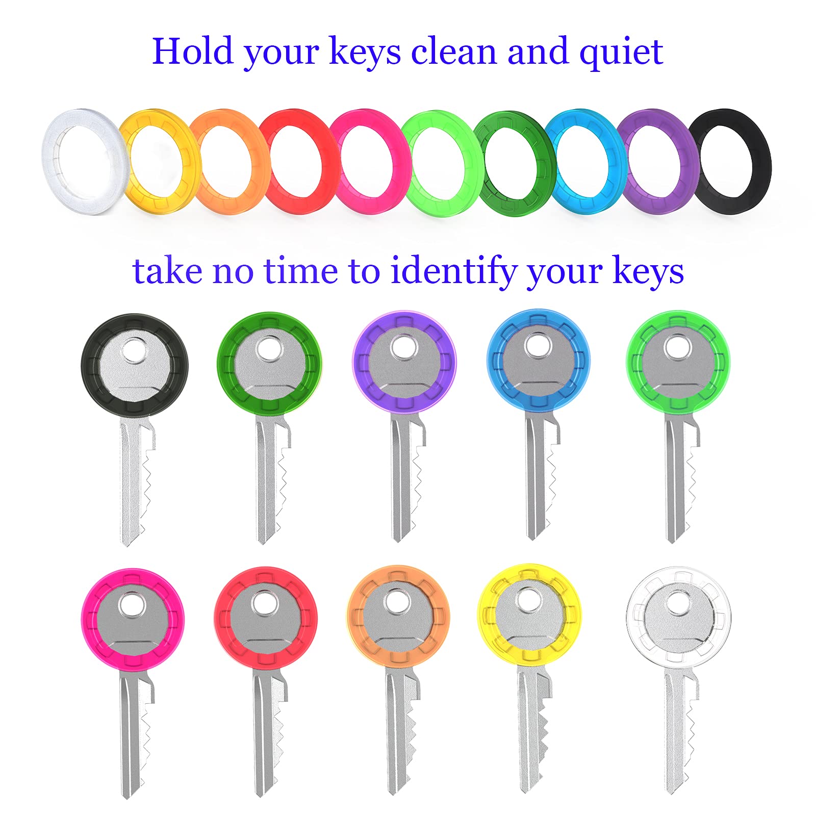 Buy 30PCS Key Caps Covers Tags, Key Cap Key Sleeve Rings Key Identifier