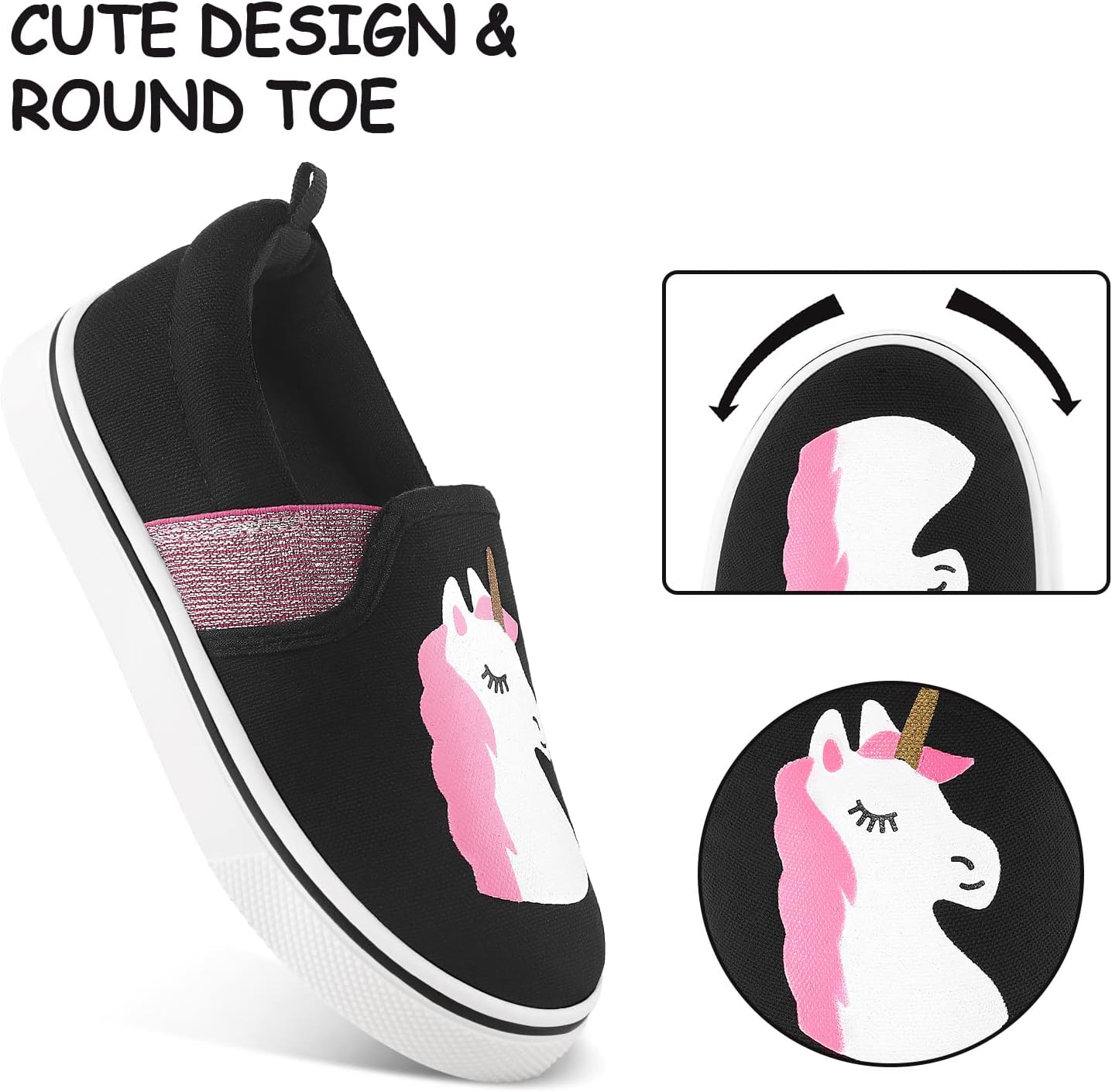 K KomForme Toddler Sneakers for Girls Boys Slip On Canvas Walking Shoes - Image 4